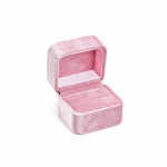 Forlovelsesringæske i velour — Støvet rosa