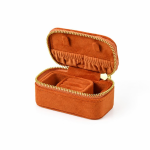 Mini rejsesmykkeskrin i velour — Rustorange
