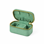 Mini rejsesmykkeskrin i velour — Salviegrøn
