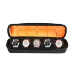 Rejseetui til ure med 2, 3 eller 5 rum — 5 rum med orange inderside