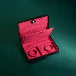 Rejsesmykkeskrin i velour med lommer — Fuchsia, magnetisk lukning